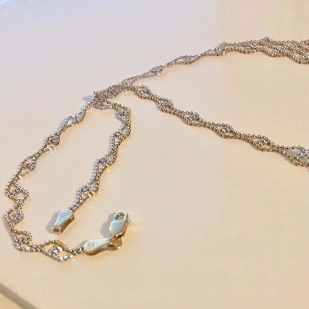 ▪︎ 14k Solid Gold 2tone Beads Necklace ▪︎ - Picture 5 of 10